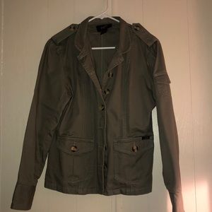 Used Vintage Sz L Army green Angels denim jacket